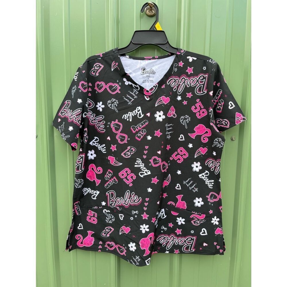 Barbie Lightweight Stretch Scrub Top Size L